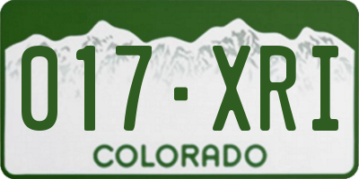CO license plate 017XRI