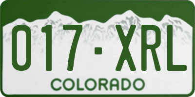 CO license plate 017XRL