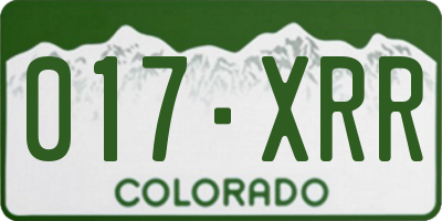 CO license plate 017XRR