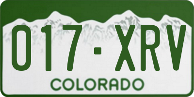 CO license plate 017XRV