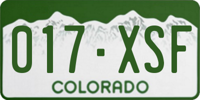CO license plate 017XSF