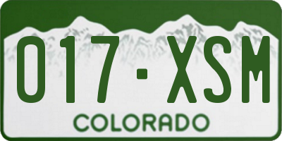 CO license plate 017XSM
