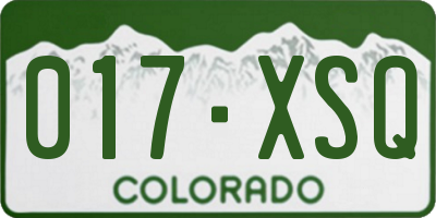 CO license plate 017XSQ