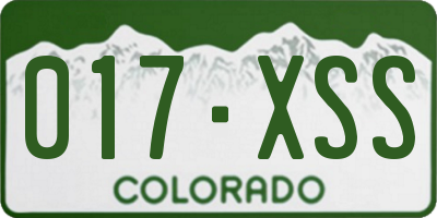 CO license plate 017XSS