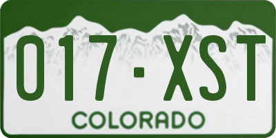 CO license plate 017XST
