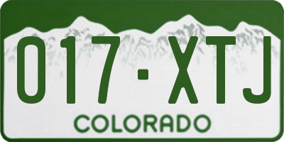 CO license plate 017XTJ