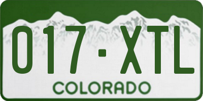 CO license plate 017XTL