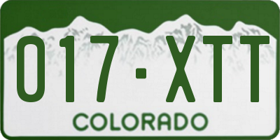 CO license plate 017XTT