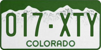 CO license plate 017XTY