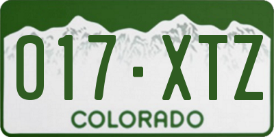 CO license plate 017XTZ