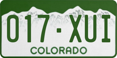 CO license plate 017XUI