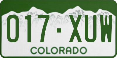 CO license plate 017XUW