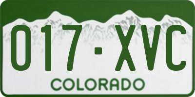 CO license plate 017XVC