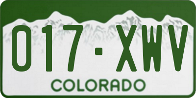 CO license plate 017XWV