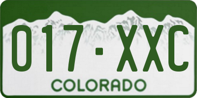 CO license plate 017XXC