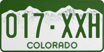 CO license plate 017XXH