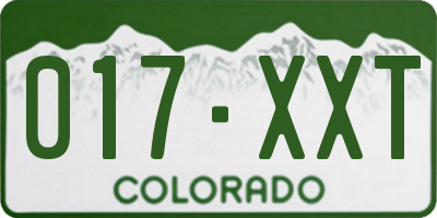 CO license plate 017XXT