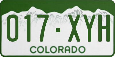 CO license plate 017XYH