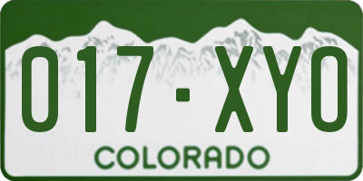 CO license plate 017XYO