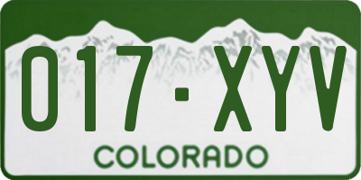 CO license plate 017XYV