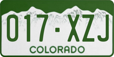 CO license plate 017XZJ