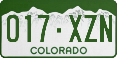 CO license plate 017XZN
