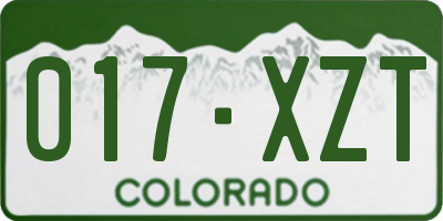 CO license plate 017XZT