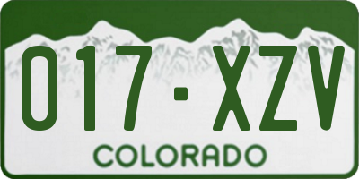 CO license plate 017XZV
