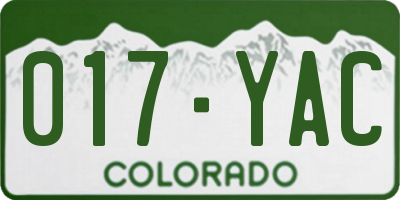CO license plate 017YAC