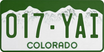 CO license plate 017YAI