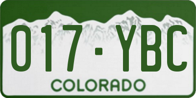 CO license plate 017YBC