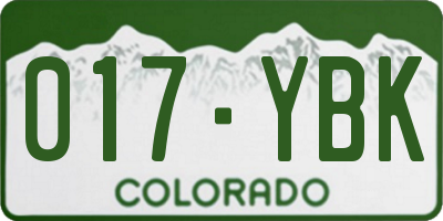 CO license plate 017YBK