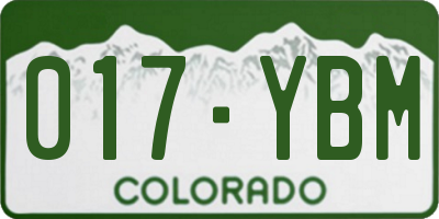 CO license plate 017YBM