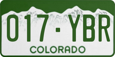 CO license plate 017YBR