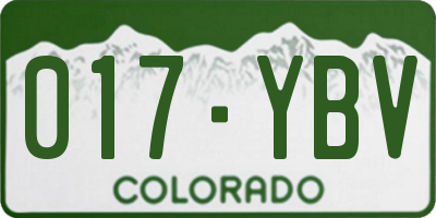 CO license plate 017YBV