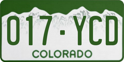 CO license plate 017YCD
