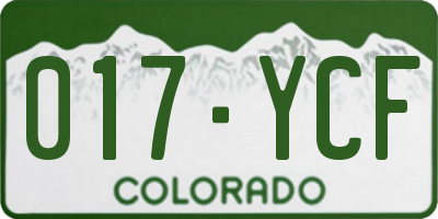 CO license plate 017YCF