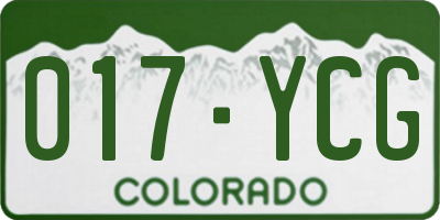 CO license plate 017YCG