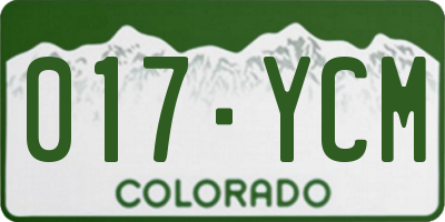 CO license plate 017YCM