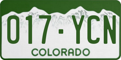 CO license plate 017YCN