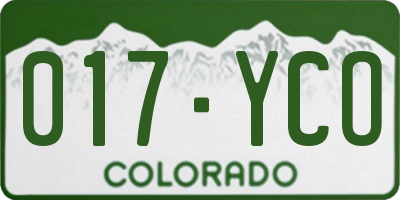 CO license plate 017YCO