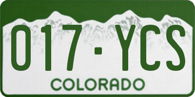 CO license plate 017YCS