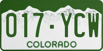 CO license plate 017YCW