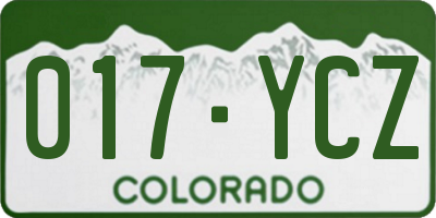 CO license plate 017YCZ