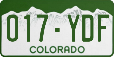 CO license plate 017YDF