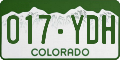 CO license plate 017YDH