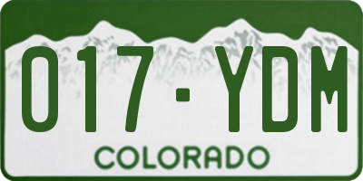 CO license plate 017YDM