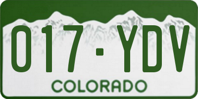 CO license plate 017YDV