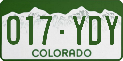CO license plate 017YDY