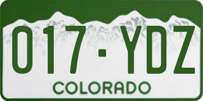 CO license plate 017YDZ